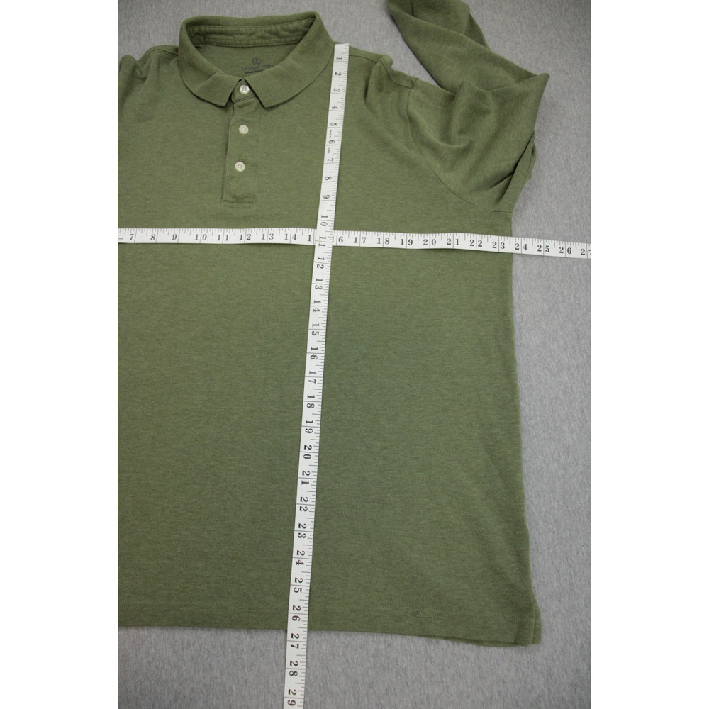 Land's End Polo Mens Large Green (42-44) Long Sleeve100% Supima Cotton - Picture 6 of 7